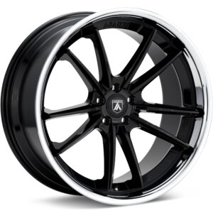ASANTI Black Label ABL-23 Gloss Black w/Chrome Lip Wheels 20 In 20x10.5 +38 ABL23-20051238BK