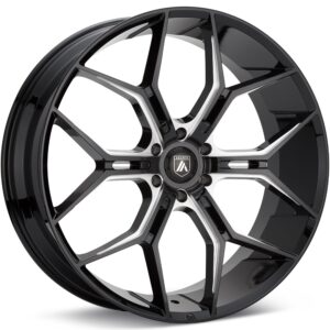 ASANTI Black Label ABL-38 Gloss Black w/Milled Accent Wheels 22 In 22x9.5 +38 ABL38-22956338BK