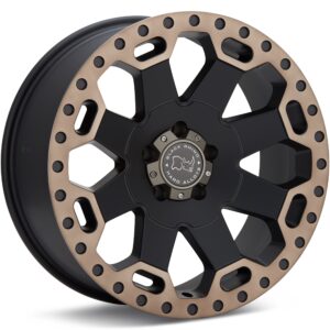 Black Rhino Warlord Mt Black w/Mach Dark Tint Lip Wheels 17 In 17x9 -12 1790WAR-25127M71