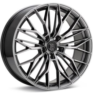 Bremmer Kraft BR22 Gloss Gunmetal Silver Wheels 20 In 20x8.5 +45 BR222858GGMS