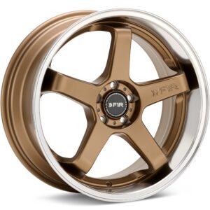 F1R Wheels FC5 Satin Bronze w/Polished Lip Wheels 18 In 18x8.5 +35 FC518855C35BZMRH