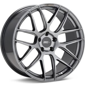 FLOW ONE Race Spec F2 Gloss Gunmetal Silver Wheels 18 In 18x8.5 +50 F288508GGMS