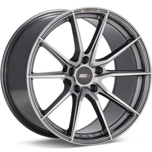 FLOW ONE Race Spec F4 Gloss Gunmetal Silver Wheels 19 In 19x10.5 54 F491501GGMS