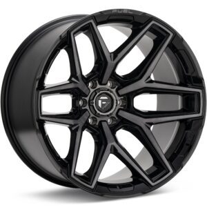 Fuel Off-Road Flux 6 Gloss Black Machine w/GreyTint Wheels 18 In 18x9 +01 FC854BT18906301