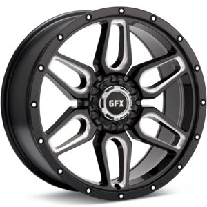 G-FX Wheels TR18 Gloss Black w/Milled Accent Wheels 17 In 17x8.5 +18 T18 785-512718GBM