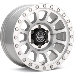 ICON Alloys Hulse Silver Machined w/Clearcoat Wheels 17 In 17x8.5 -06 8017857345SM