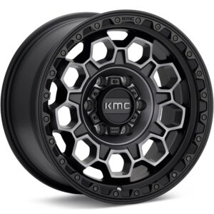 KMC KM545 Trek Black Machined w/Grey Tint Wheels 17 In 17x8 +35 KM54578012435