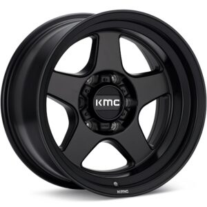 KMC KM728 Lobo Black Wheels 17 In 17x8.5 +18 KM728MX17855018
