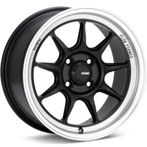 Konig Countergram Mt Black w/Mt Machined Lip Wheels 15 In 15x7.5 +35 CT75100355