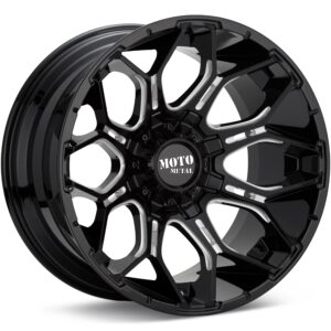 MOTO METAL MO808 Sniper Gloss Black w/Milled Accent Wheels 20 In 20x10 -18 MO80821035318N