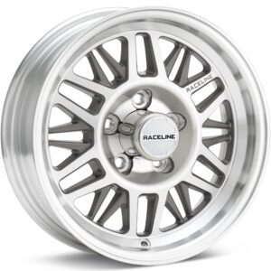 Raceline Trailer 451 Ryno Silver Machined w/Clearcoat Wheels 13 In 13x4.5 0 451MC-34512