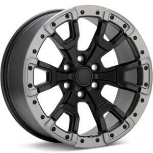 Sport Replica SM99 Satin Black w/Grey Ring Wheels 17 In 17x9 +18 99790186553