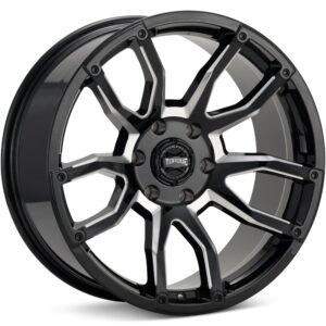 Torque Wheels Impact Gloss Black w/Milled Accent Wheels 20 In 20x10 -18 403C20107333N18