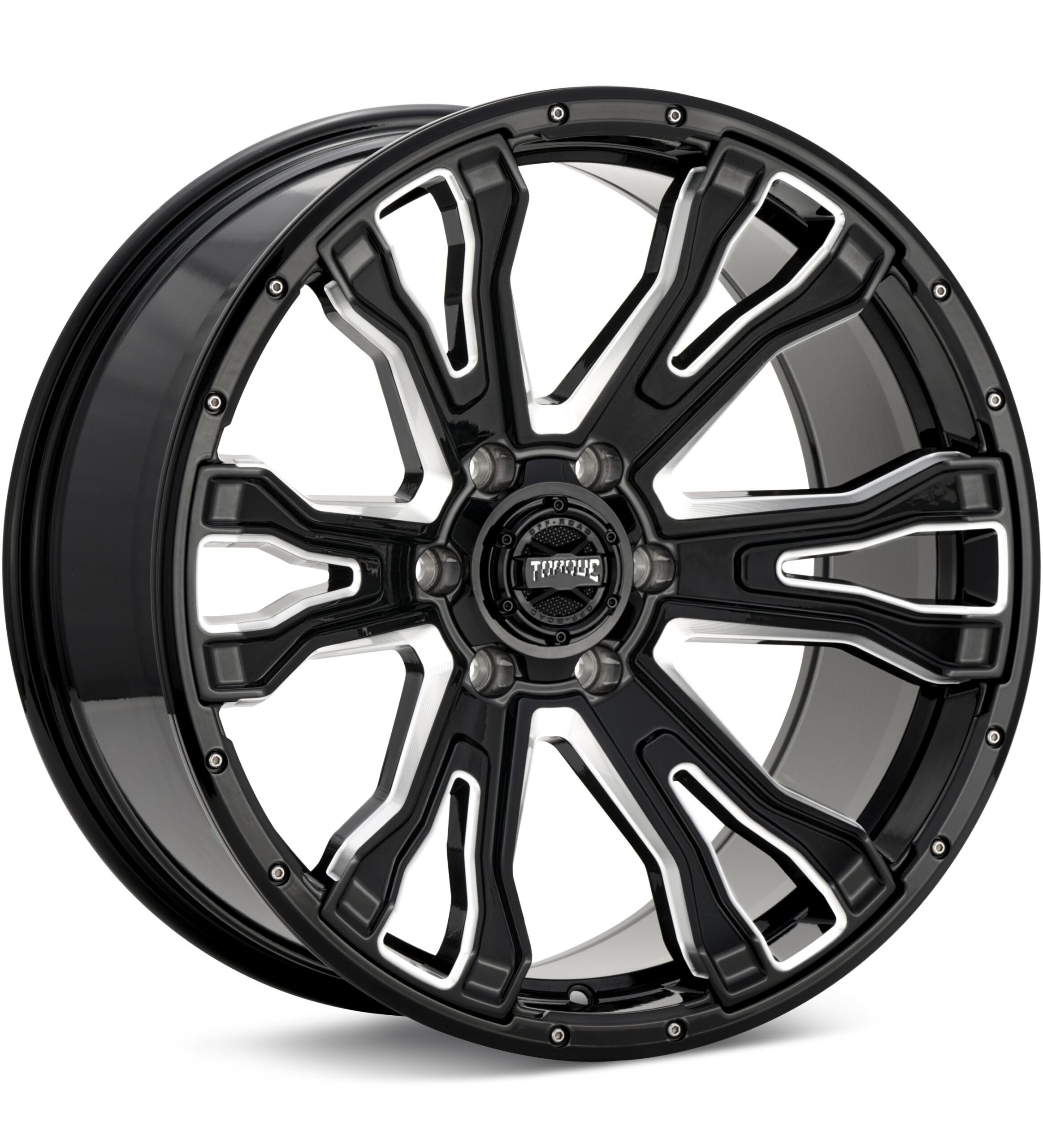 Torque Wheels Prime Gloss Black w/Milled Accent Wheels 20 In 20x9 -12 407C20903613N12