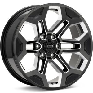 Torque Wheels Pulse Gloss Black w/Milled Accent Wheels 20 In 20x9 -12 405C20908133N12