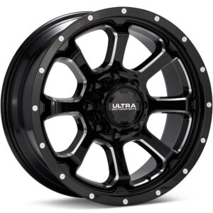Ultra Nemesis 8-Lug Black w/Milled Accent Wheels 17 In 17x9 +12 219-7982BM+12