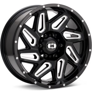 Vision Wheel Spyder Gloss Black w/Milled Accent Wheels 18 In 18x9 +12 361-8936GBMS12
